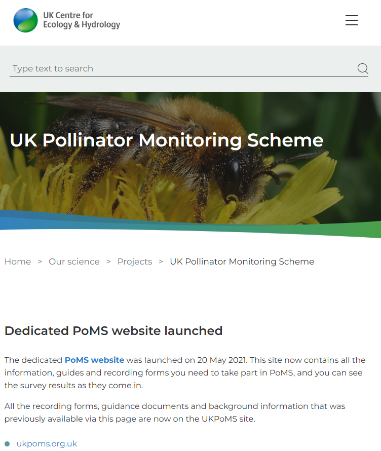 UK Pollinator Monitoring Scheme Image