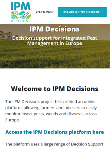 The IPM Decisions Webpage