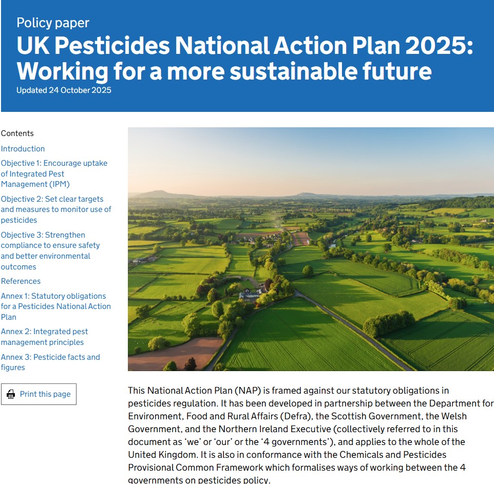 UK National Action Plan for the Sustainable Use of Pesticides Image