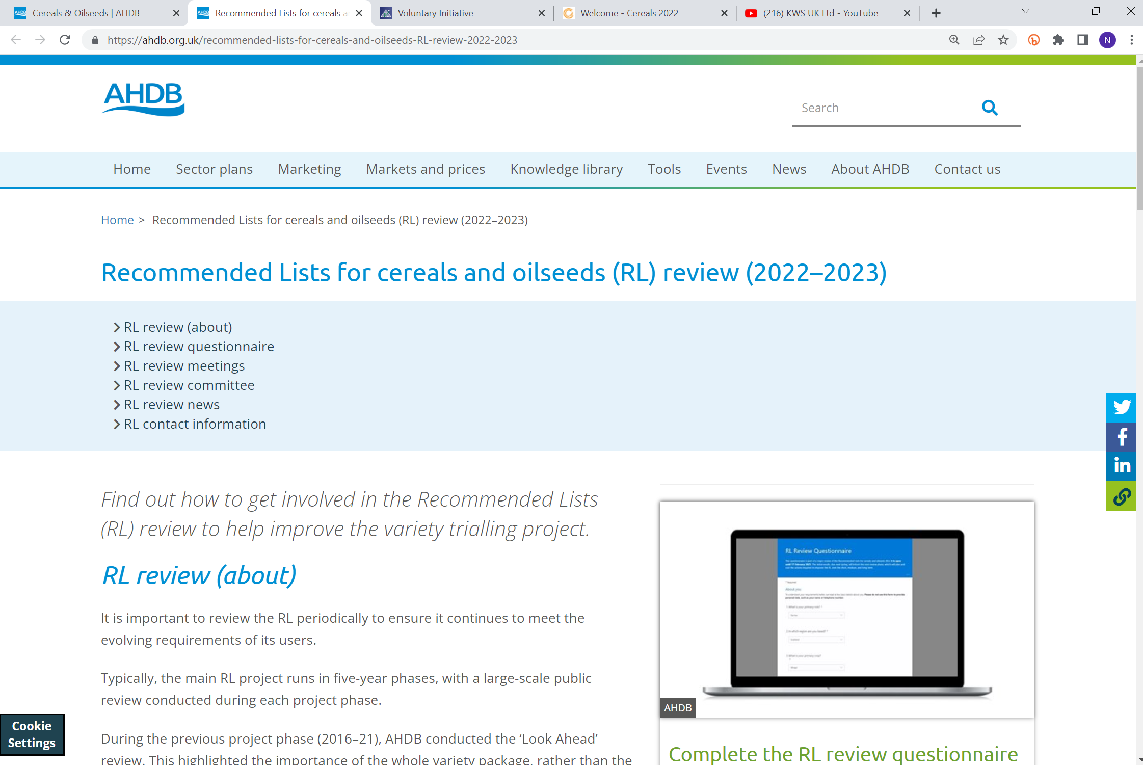 Complete the RL Review Questionnaire